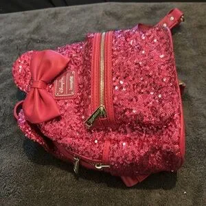 Disney | Bags | 222 Disney Parks Loungefly Sequins Hot Pink  display picture 1